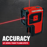 Red 100-ft Self-Leveling Outdoor 3 Spot Beam Line Generator Laser Level Kit CMHT77632