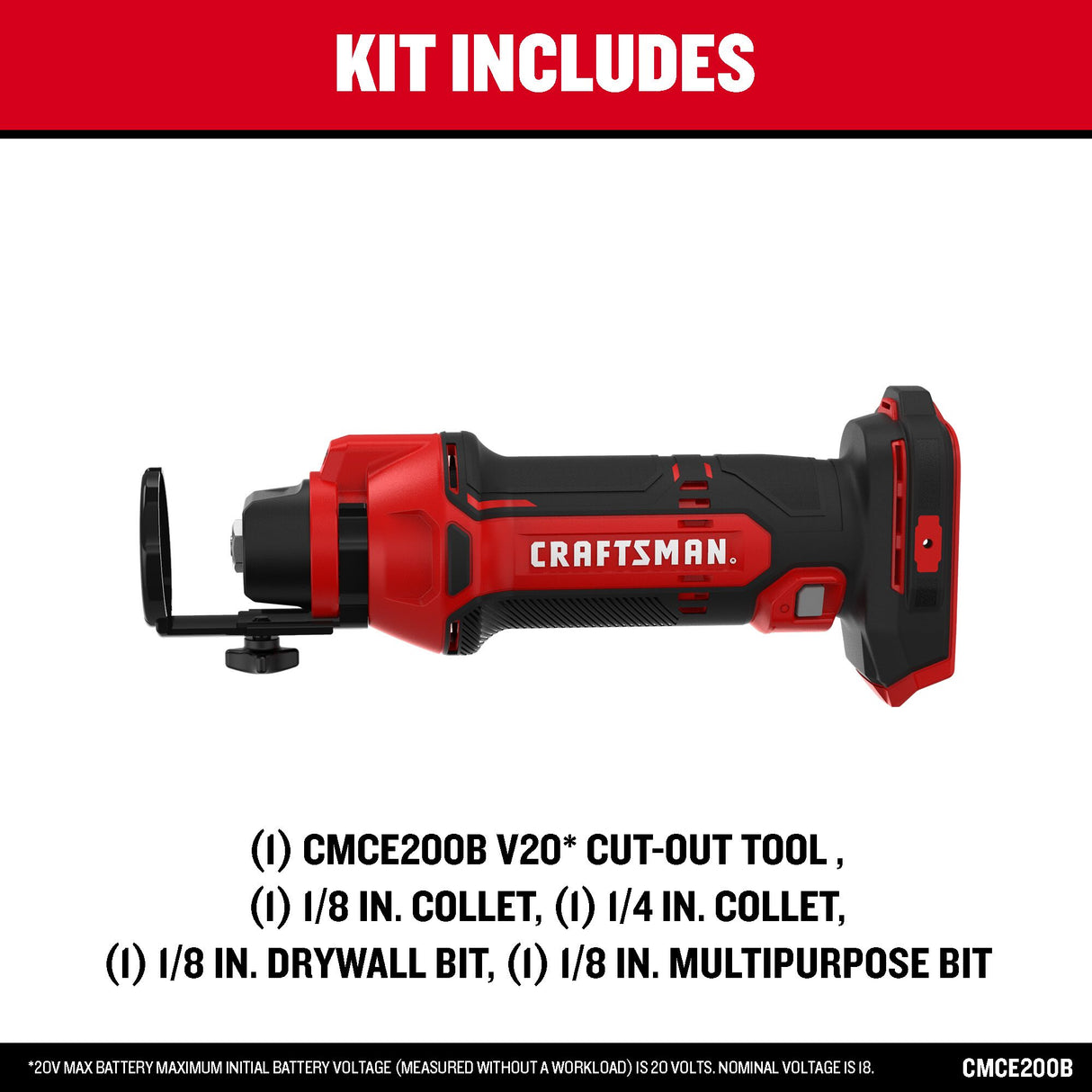 V20 Cutout Tool 1-speed Cordless 20-volt Max Routing Rotary Tool CMCE200B