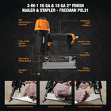 3-in-1 2-in 18-Gauge Pneumatic Finish Nailer PXL31