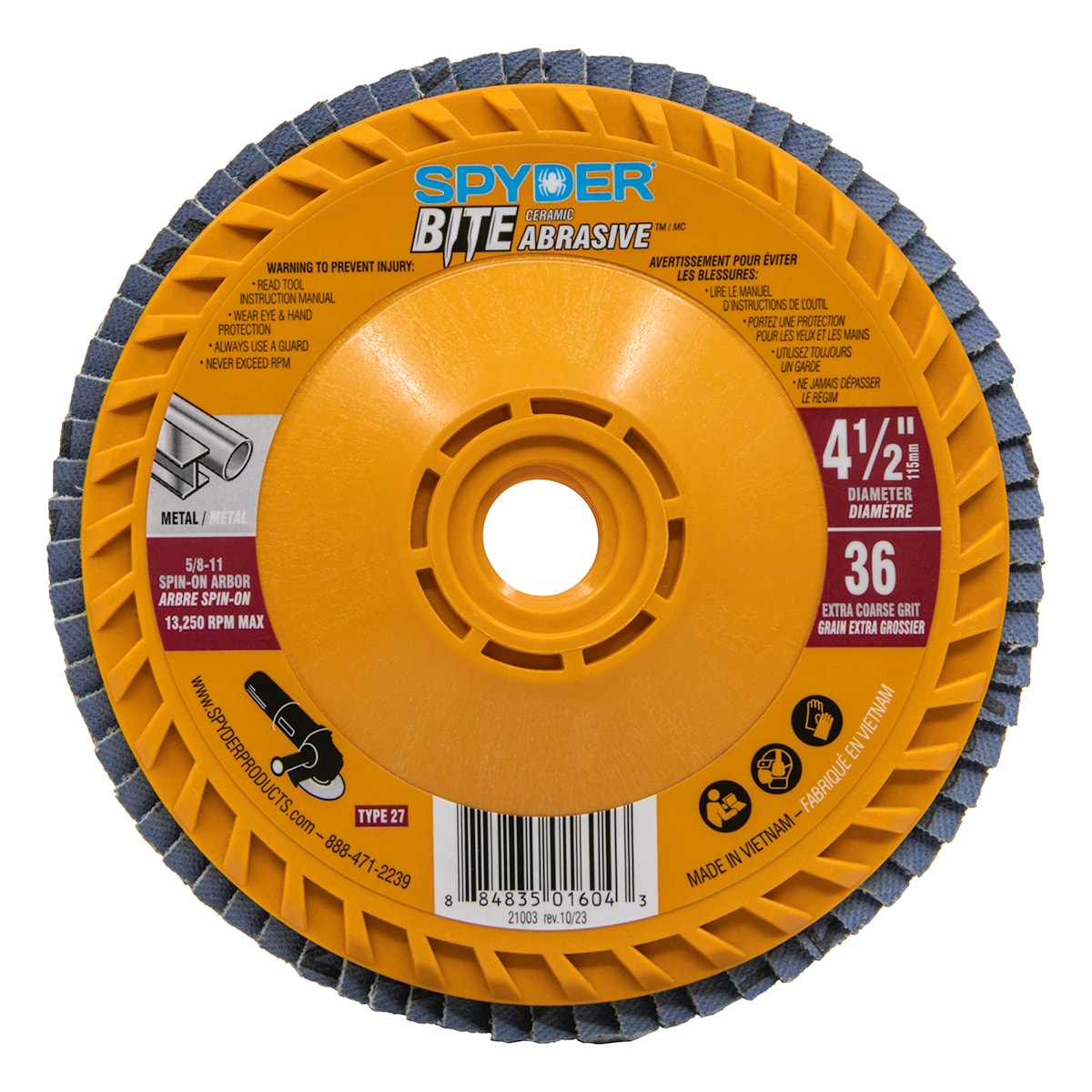 Bite Abrasive Bite 4.5-in Ceramic 36-Grit Flap Disc 21003