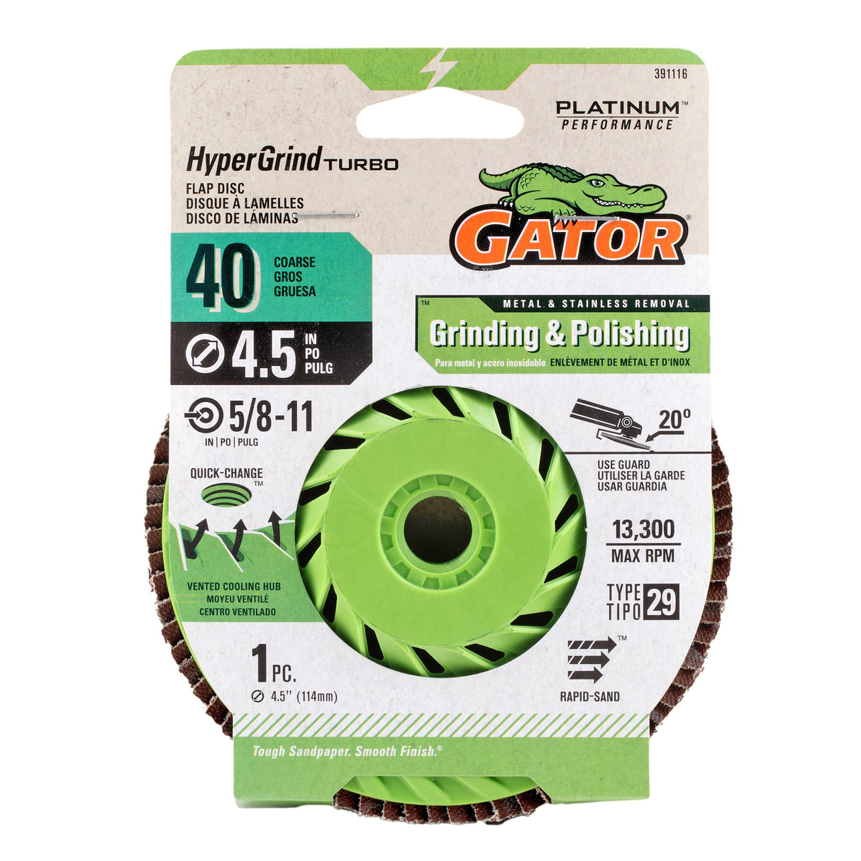 HyperGrind Zirconia Alumina 40-Grit Disc Sandpaper 391116