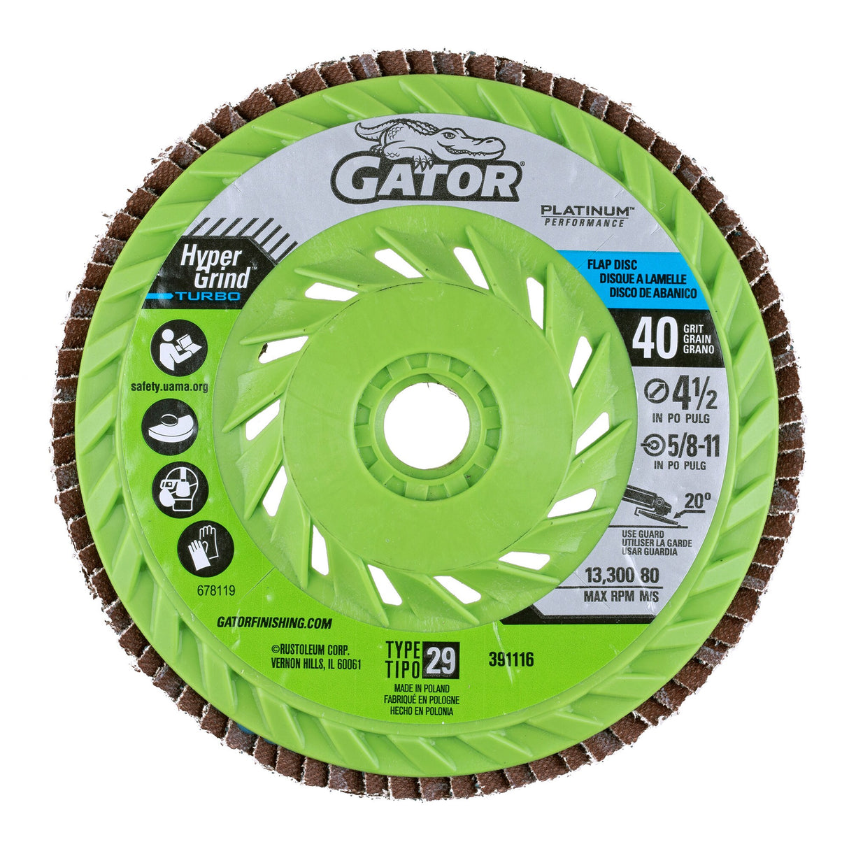 HyperGrind Zirconia Alumina 40-Grit Disc Sandpaper 391116