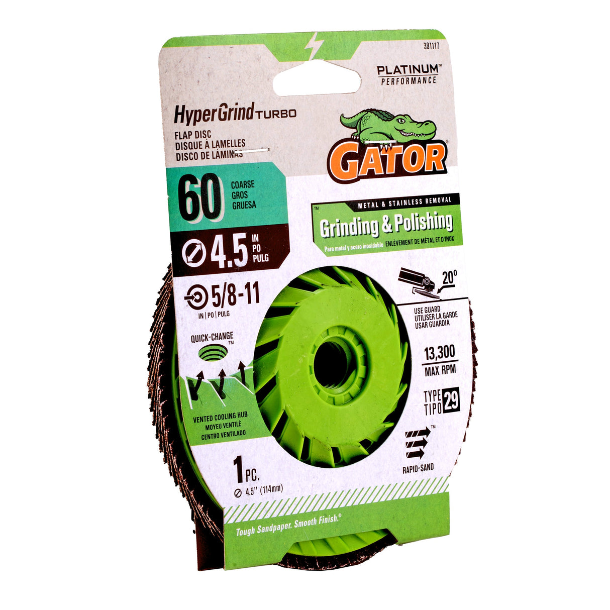 HyperGrind Zirconia Alumina 60-Grit Disc Sandpaper 391117