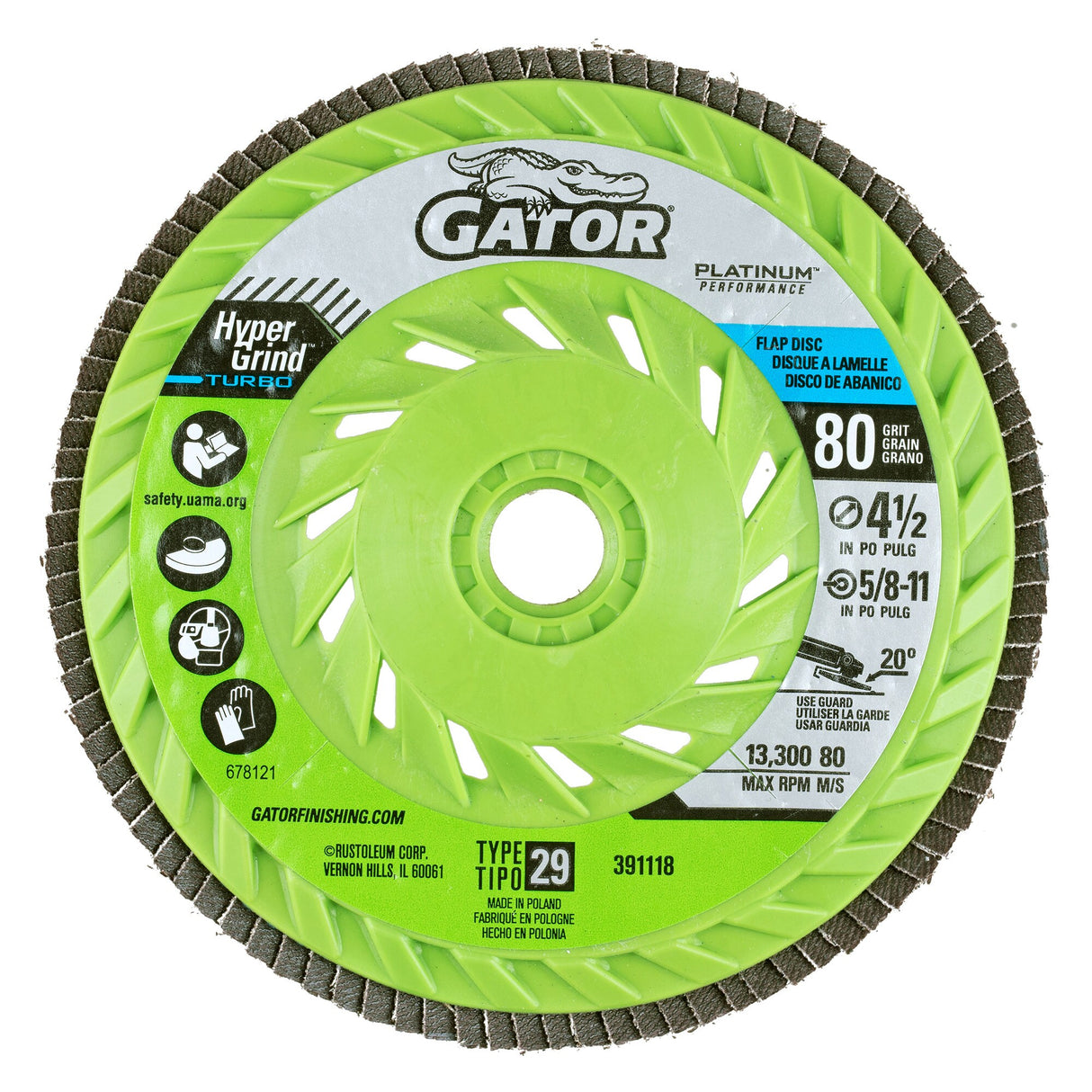 HyperGrind Zirconia Alumina 80-Grit Disc Sandpaper 391118