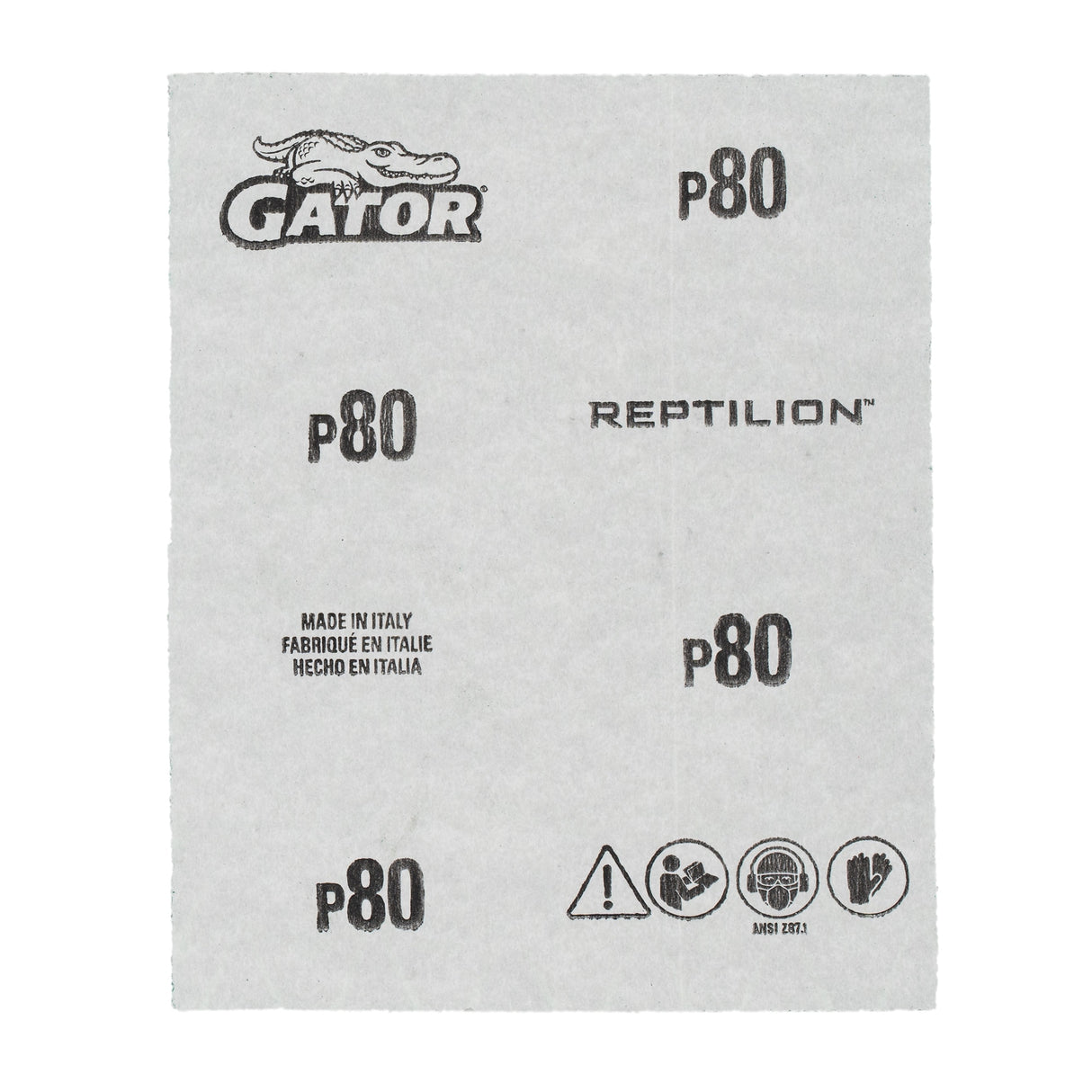 Reptilion 8-Piece Ceramic Alumina 80-Grit Sheet Sandpaper GAT-391112