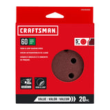 20-Piece Aluminum Oxide 60-Grit Disc Sandpaper CRA-391025