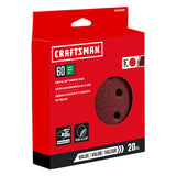 20-Piece Aluminum Oxide 60-Grit Disc Sandpaper CRA-391025