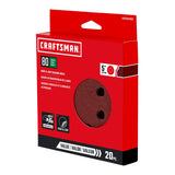 20-Piece Aluminum Oxide 80-Grit Disc Sandpaper CRA-391026