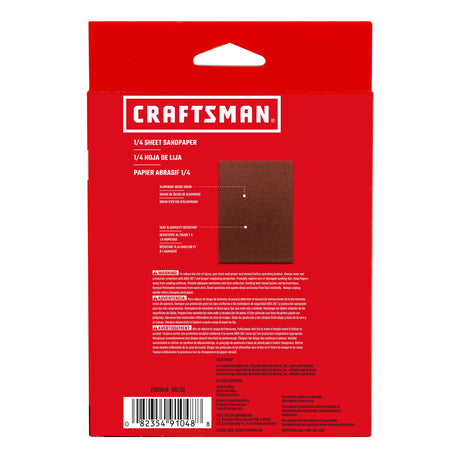 20-Piece Aluminum Oxide 60-Grit Sheet Sandpaper CRA-391048