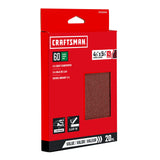 20-Piece Aluminum Oxide 60-Grit Sheet Sandpaper CRA-391048