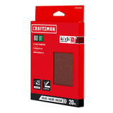 20-Piece Aluminum Oxide 80-Grit Sheet Sandpaper CRA-391049