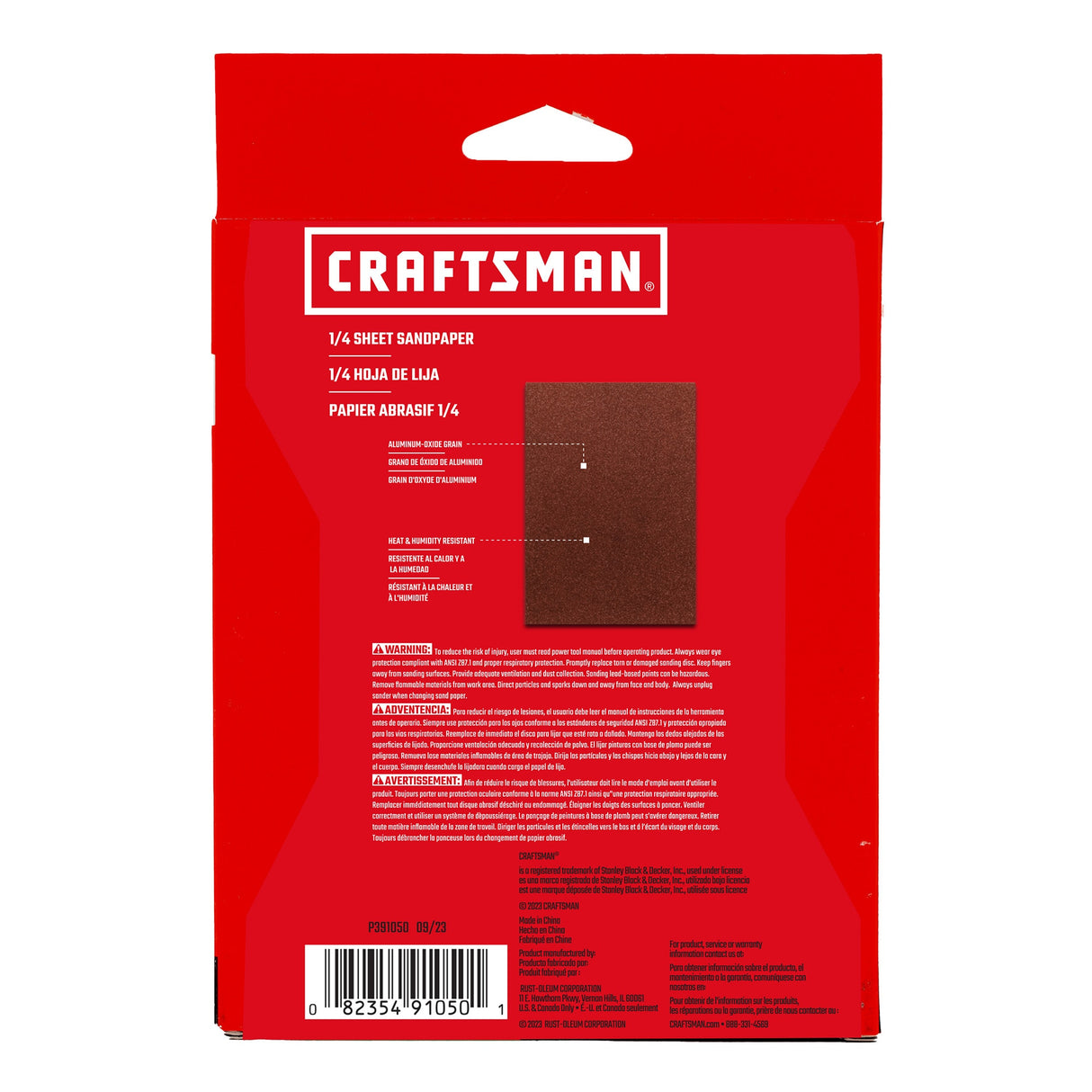 20-Piece Aluminum Oxide 120-Grit Sheet Sandpaper CRA-391050