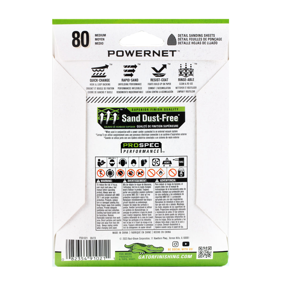 PowerNet 10-Piece Ceramic Alumina 80-Grit Detail Sandpaper GAT-391021