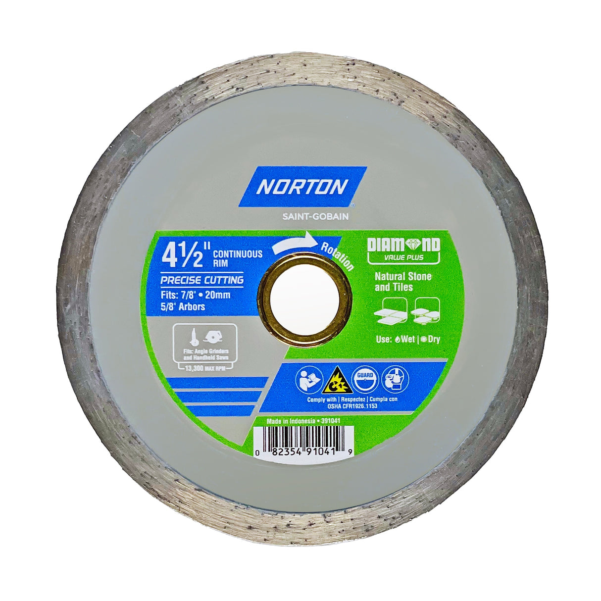 Diamond Value Plus 4-1/2-in Wet/Dry Continuous Rim Diamond Saw Blade 391041