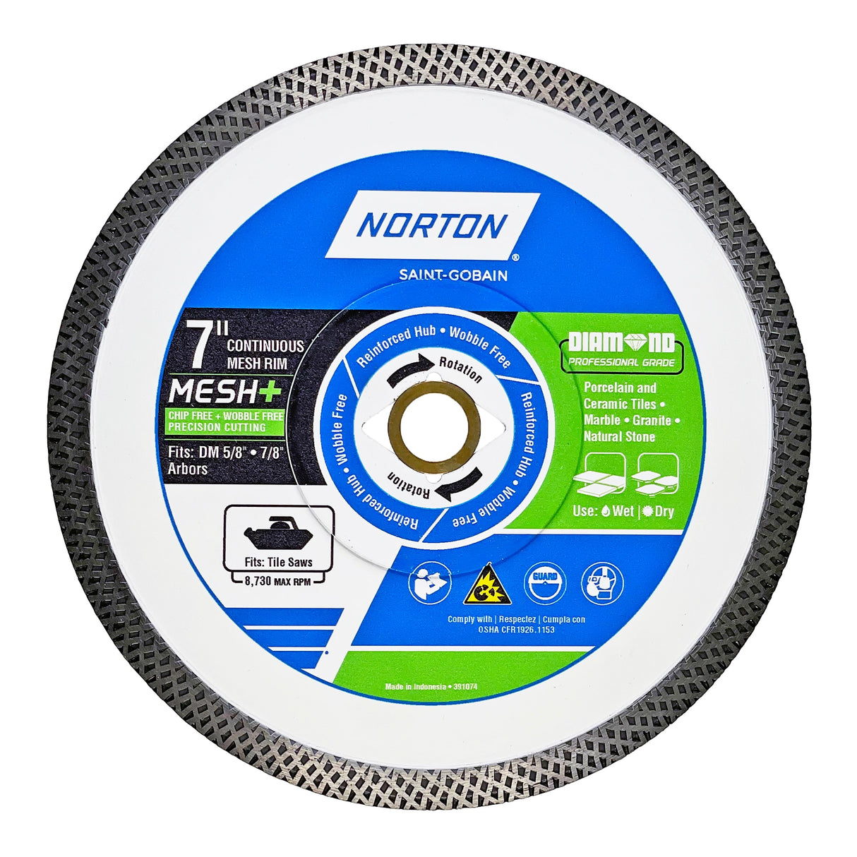 Diamond Professional Grade 7-in Wet/Dry Continuous Rim Diamond Saw Blade 391074