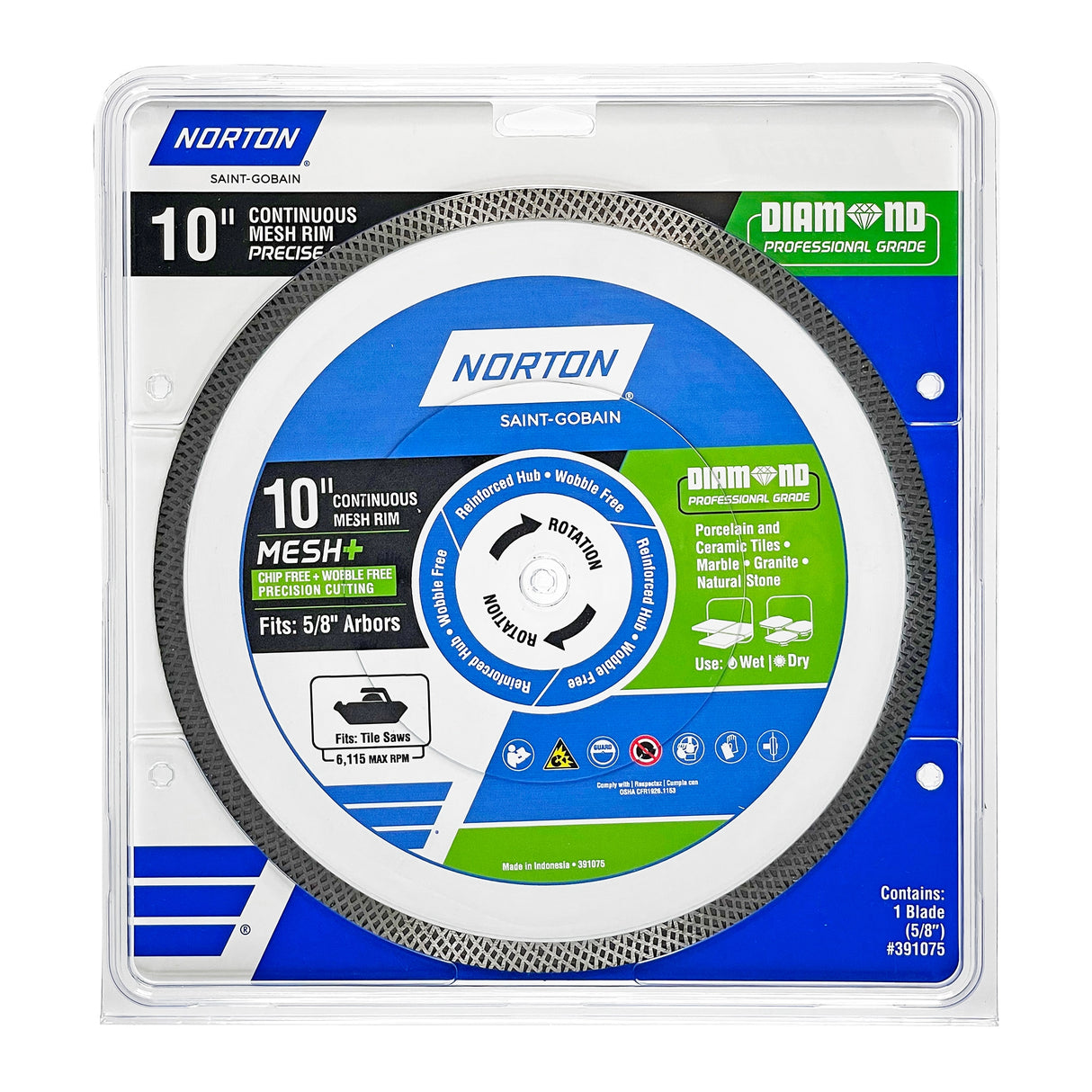 Diamond Professional Grade 10-in Wet/Dry Continuous Rim Diamond Saw Blade 391075