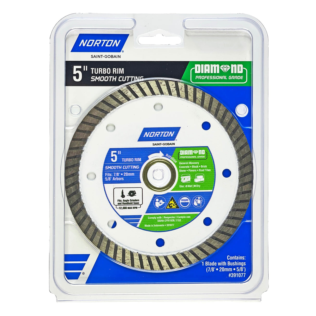 Diamond Professional Grade 5-in Wet/Dry Turbo Rim Diamond Saw Blade 391077