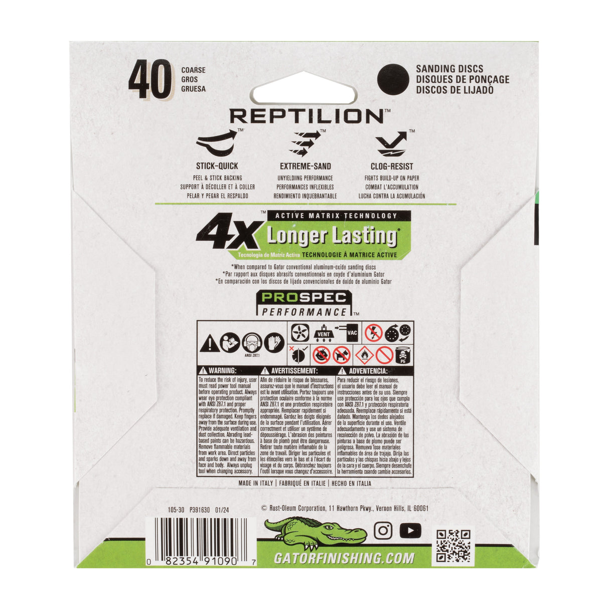 Reptilion 6-Piece Ceramic Alumina 40-Grit Disc Sandpaper GAT-391090