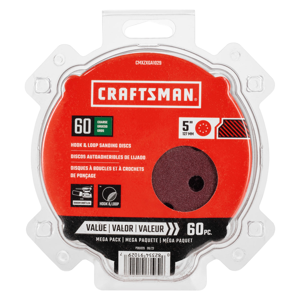 60-Piece Aluminum Oxide 60-Grit Disc Sandpaper CRA-391029