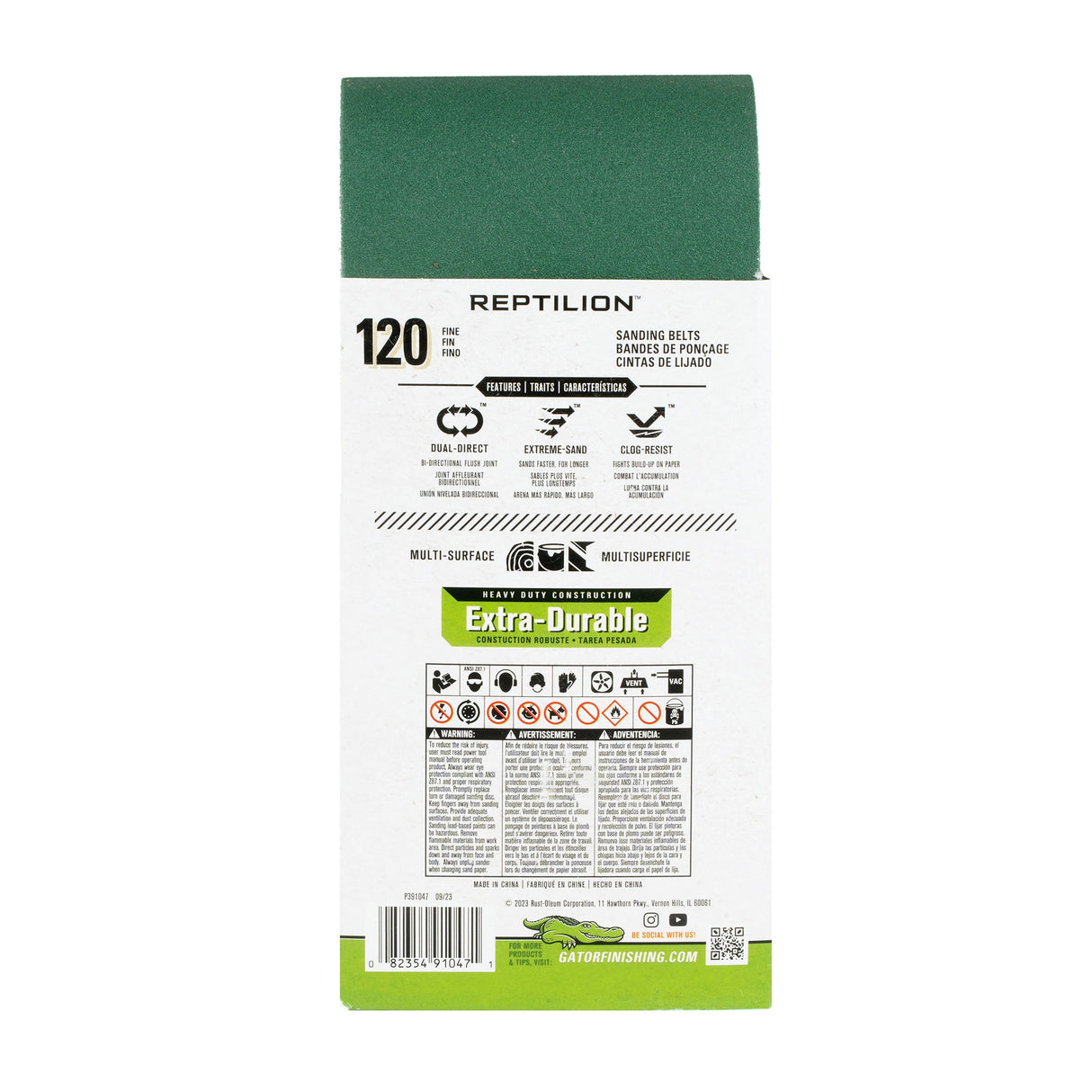 Reptilion 2-Piece Zirconia Alumina 120-Grit Belt Sandpaper GAT-391047