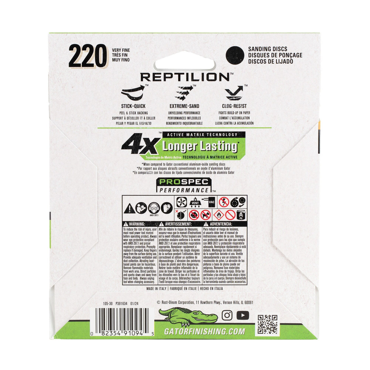 Reptilion 8-Piece Ceramic Alumina 220-Grit Disc Sandpaper GAT-391094