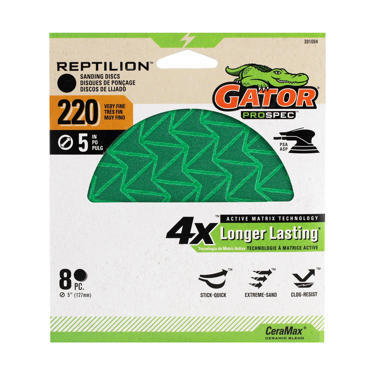 Reptilion 8-Piece Ceramic Alumina 220-Grit Disc Sandpaper GAT-391094