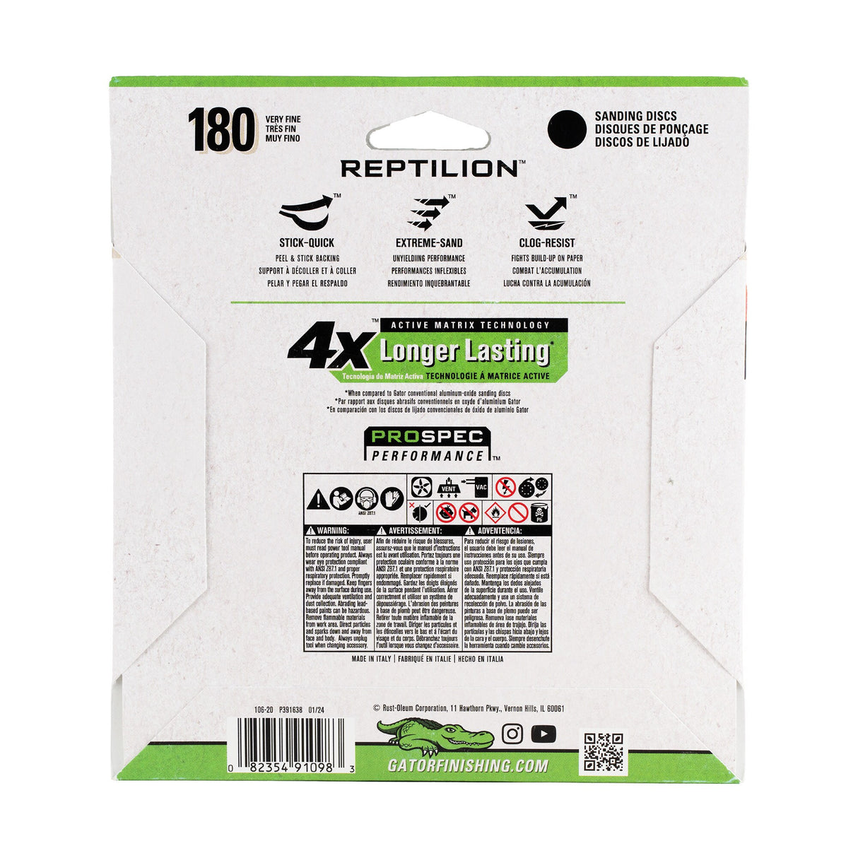 Reptilion 8-Piece Ceramic Alumina 180-Grit Disc Sandpaper GAT-391098