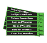 Set of 48 Bright Green and Black Magnetic Toolbox Labels Magnetic Accessory GMLB106