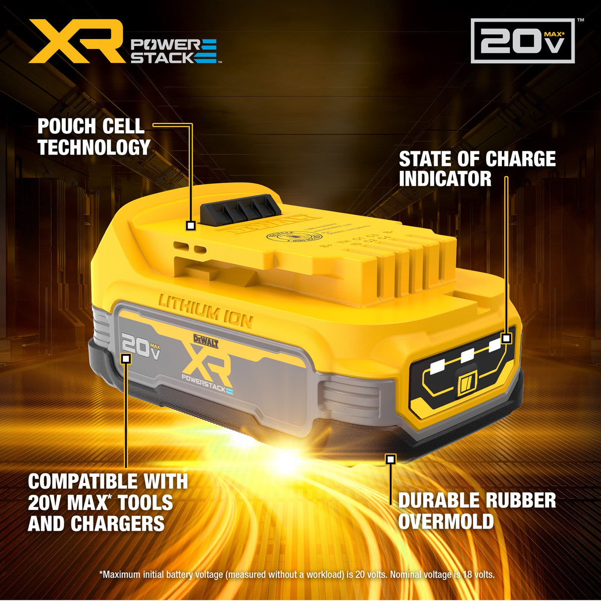 XR POWERSTACK 20-V 2-Pack Lithium-ion Battery (5 Ah and 1.7 Ah) DCBP315-2