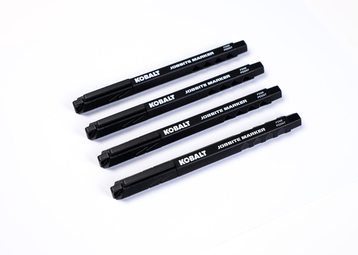 4-Pack Fine Black Permanent Marker HBRMS401