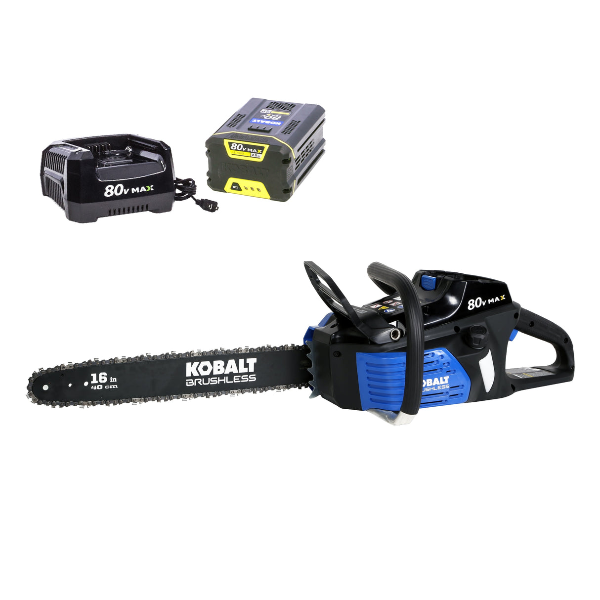 80-volt 16-in Brushless Battery 2 Ah Chainsaw (Battery and Charger Included) KCS280B-06