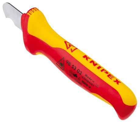 1000V Insulated Utility Knife with 1.11-in Fixed Hook Blade - Removes Outer Insulation on Conductor Cables 98 53 03