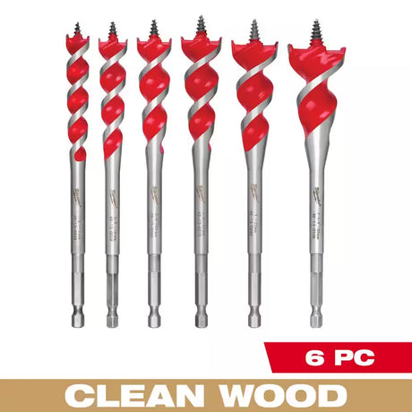 Auger Speed Feed Wood Bit Set (6-Piece)