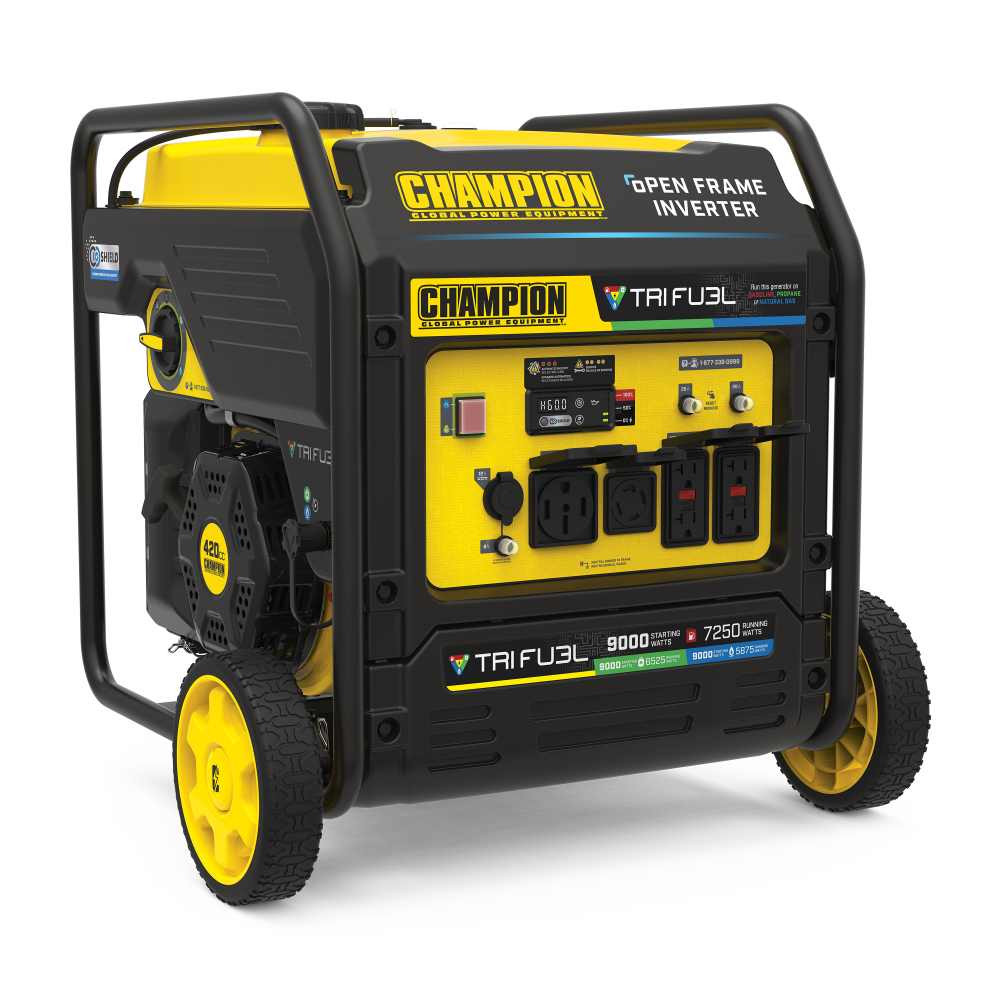 9000 Watt Inverter Generator Tri-Fuel Open Frame with CO Shield 201176