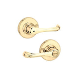 Polished Brass Bed/Bath Dorian Privacy Door Lever Set 93001-880