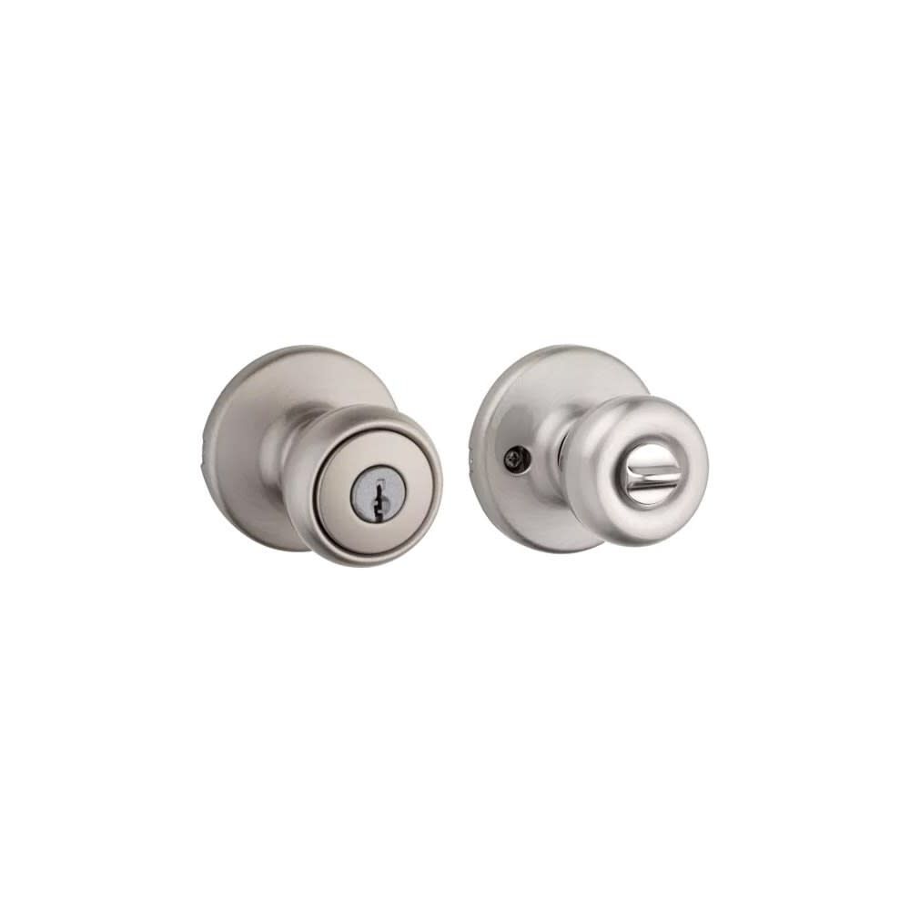 Satin Nickel Security Keyed Entry Exterior Tylo Lockset Knob 94002-820