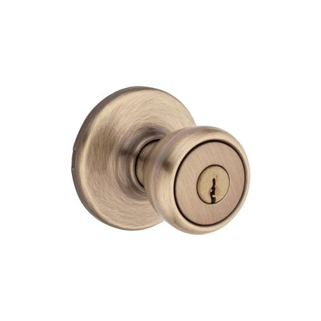 Antique Brass Security Keyed Entry Exterior Tylo Lockset Knob 94002-827