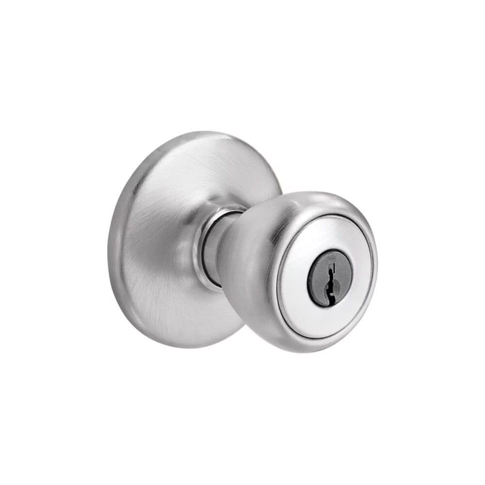 Satin Chrome Security Keyed Entry Exterior Tylo Lockset Knob 94002-829