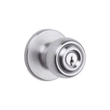 Satin Chrome Security Keyed Entry Exterior Polo Lockset Knob 94002-832