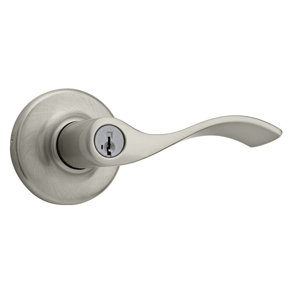 Satin Nickel Keyed Entry Balboa Lockset Door Lever 94050-549