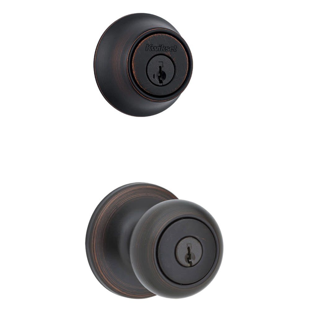 Venetian Bronze Cove Door Knob & Single Cylinder Deadbolt Set 96900-332