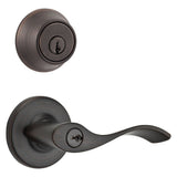 Venetian Bronze Balboa Door Lever & Single Cylinder Deadbolt Set 96900-365