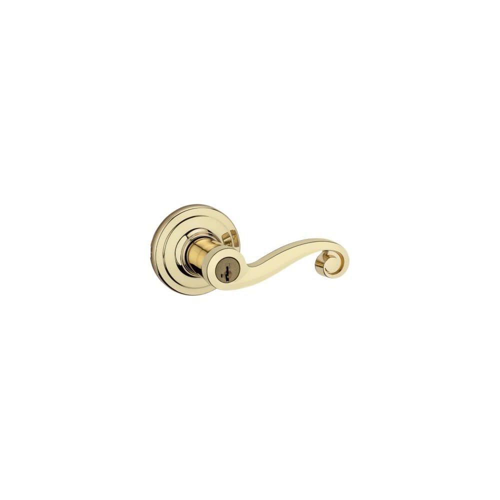 Polished Brass Signature Series Keyed Entry Lido Door Lever 97402-728