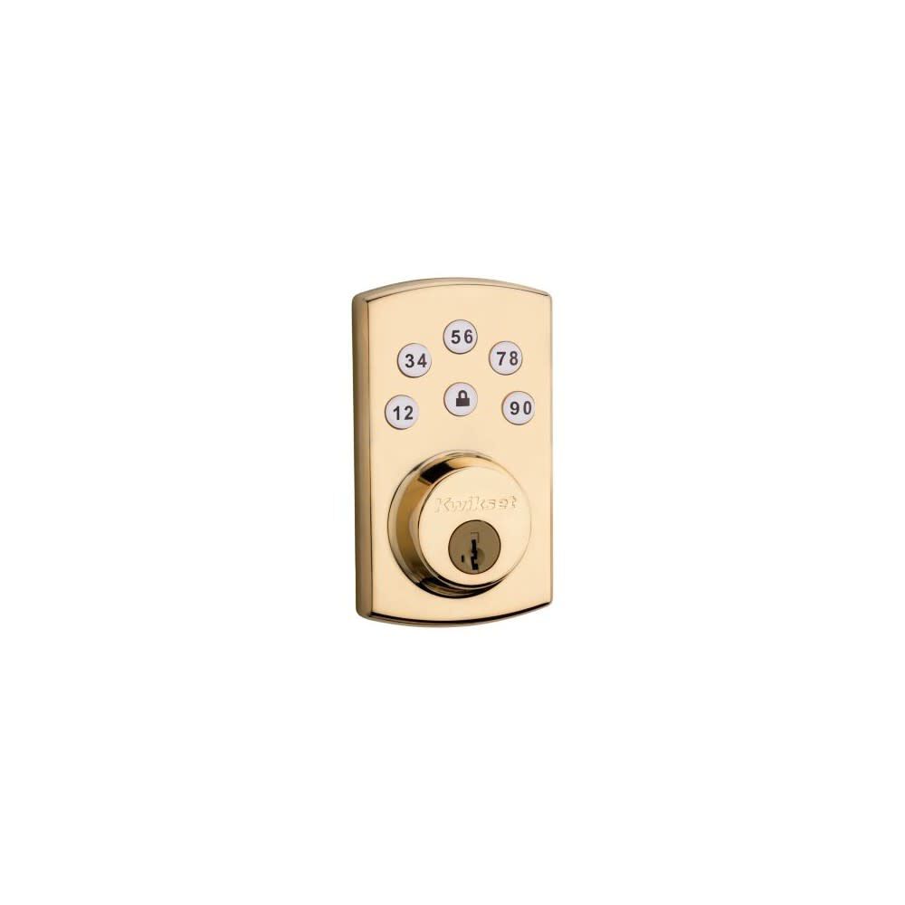 Polished Brass Keyed One Side Powerbolt 2 Electronic Deadbolt 99070-102