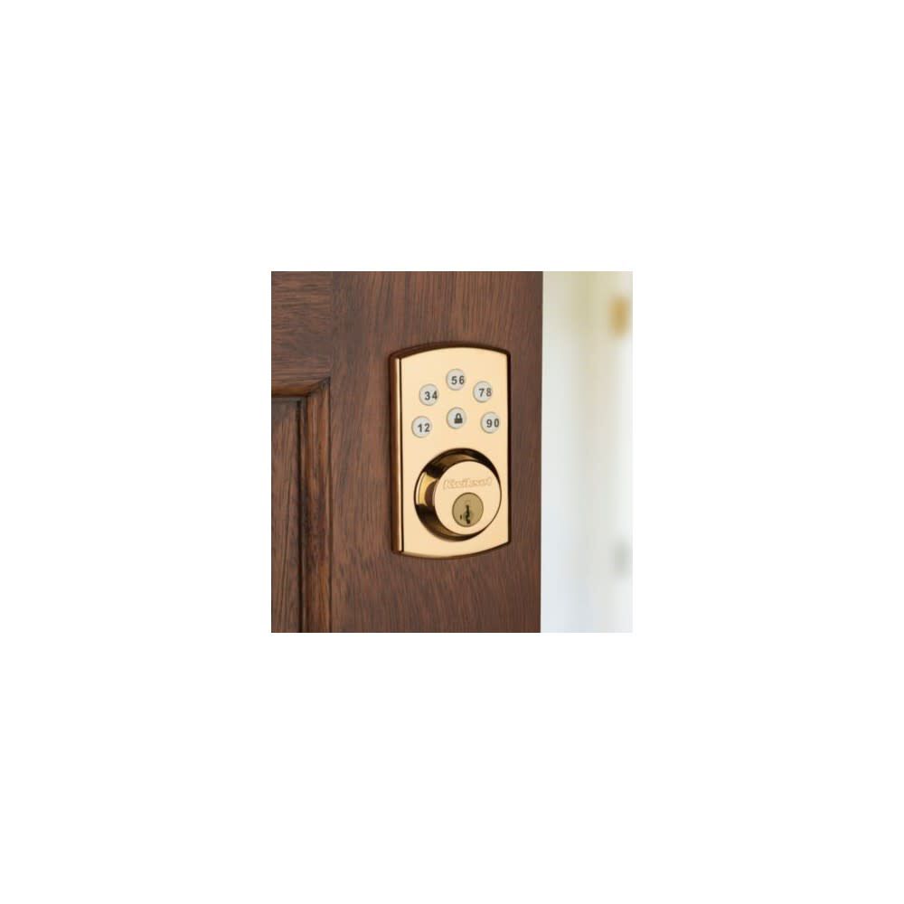 Polished Brass Keyed One Side Powerbolt 2 Electronic Deadbolt 99070-102