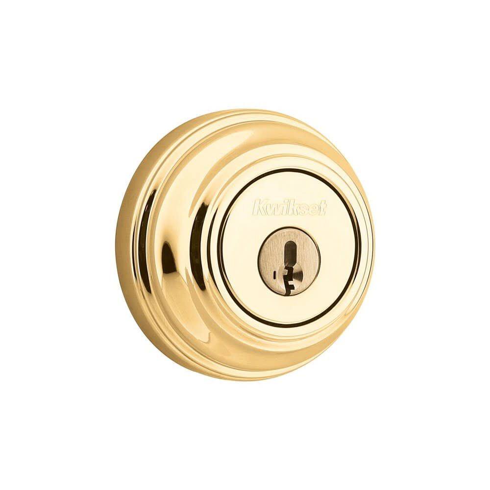 Polished Brass Keyed One Side Single Cylinder Deadbolt 99800-120