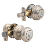 Satin Nickel Juno Door Knob & Single Cylinder Deadbolt Set 99910-034