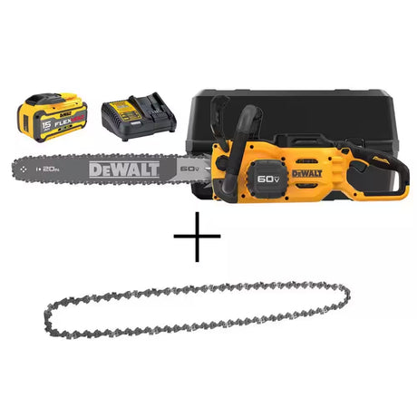 60V MAX 20In. Brushless Battery Powered Chainsaw Kit, (1) FLEXVOLT 5Ah Battery, Charger & 20In. Chain (68 Link)