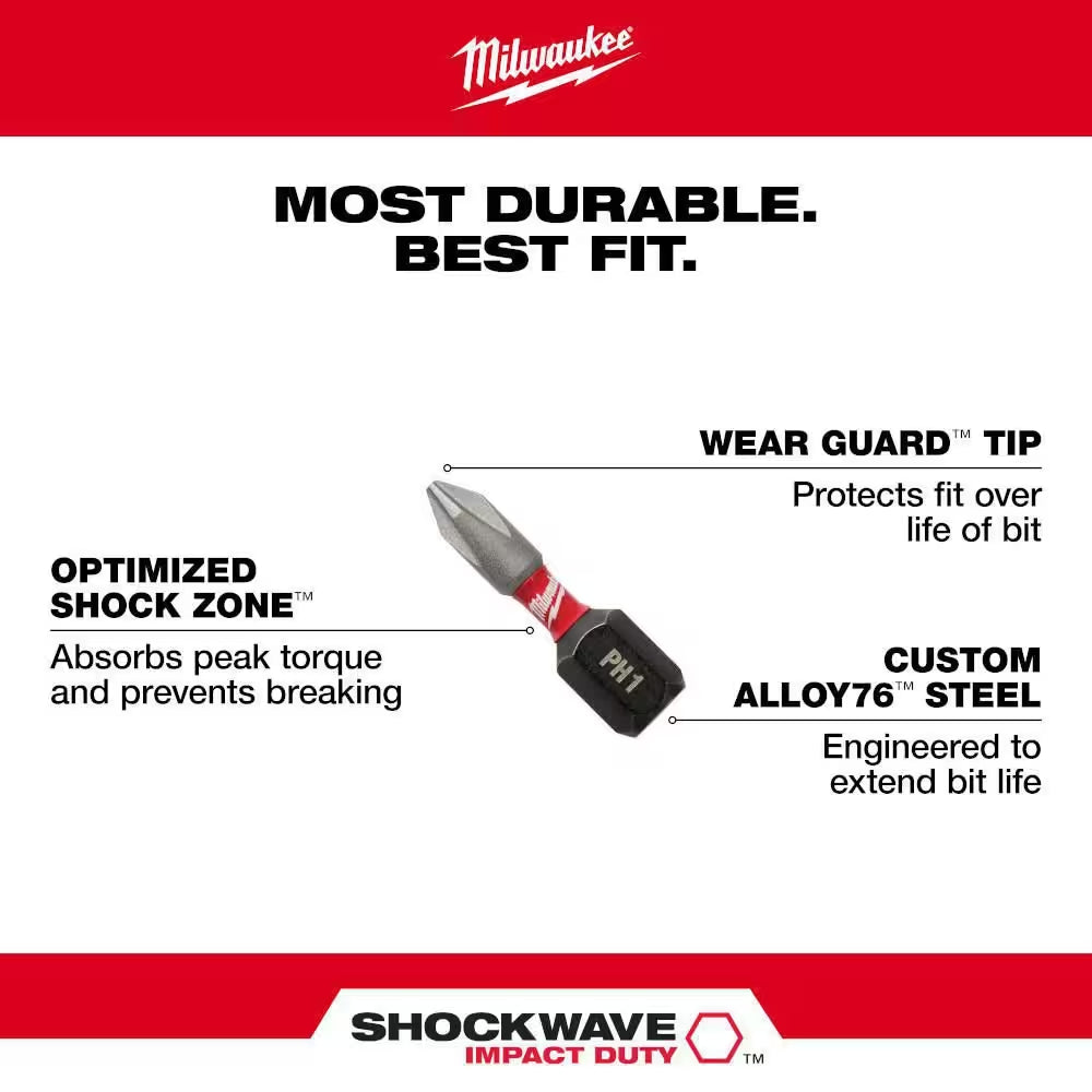 SHOCKWAVE Impact Duty Magnetic Alloy Steel Drive Guide Bit Set (7-Piece)