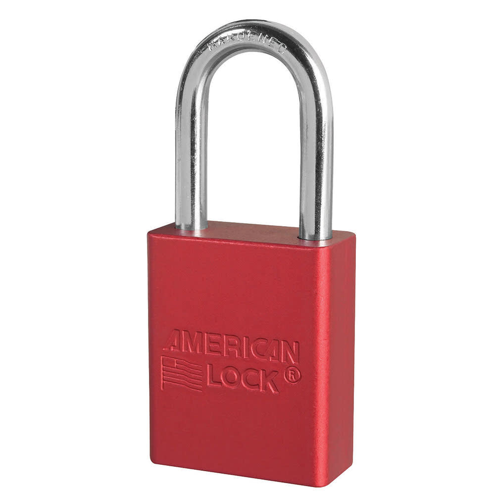 Safety Lockout Padlock Anodized Solid Aluminum Red A1106RED